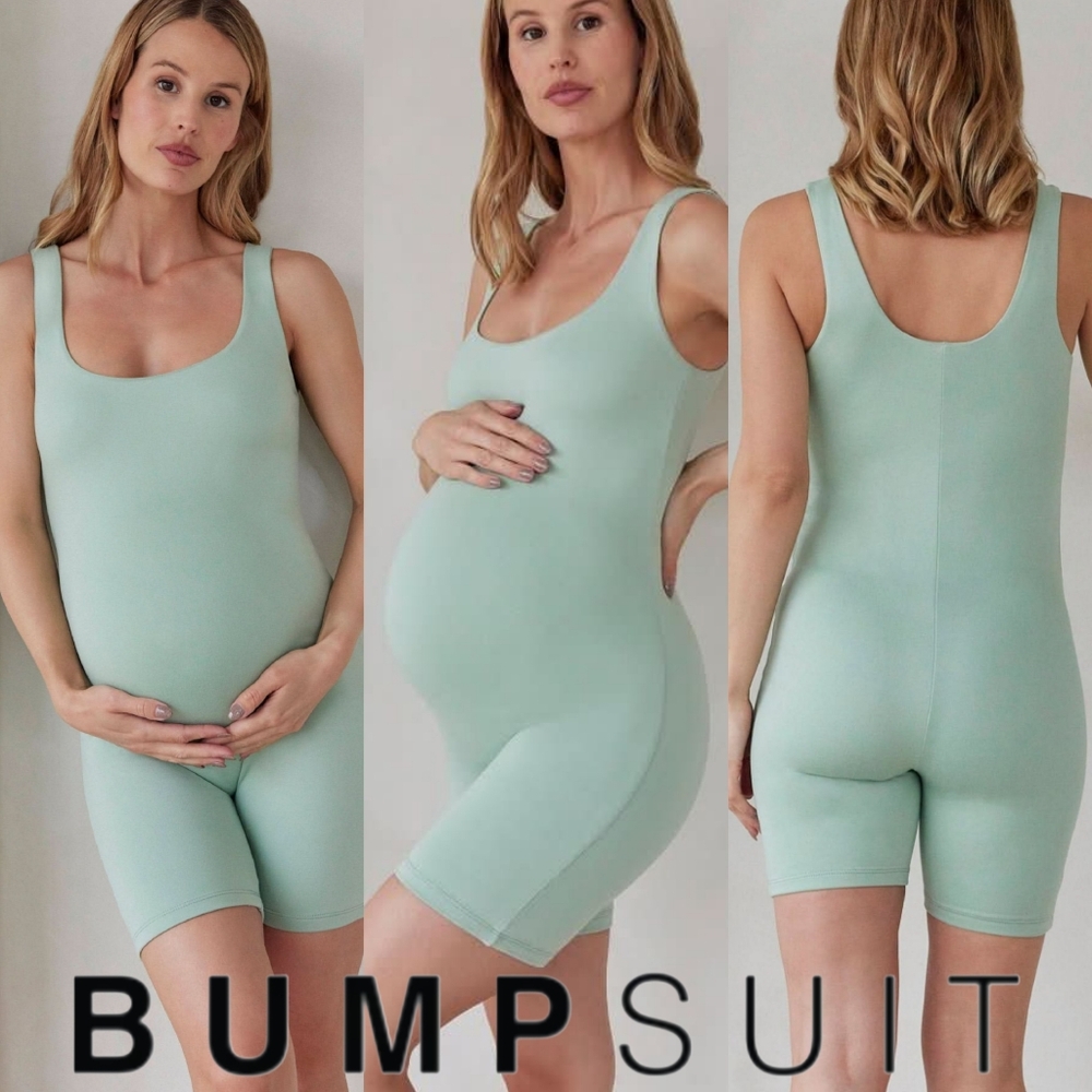 BUMPSUIT Cindy Maternity Bodysuit - Mint Green